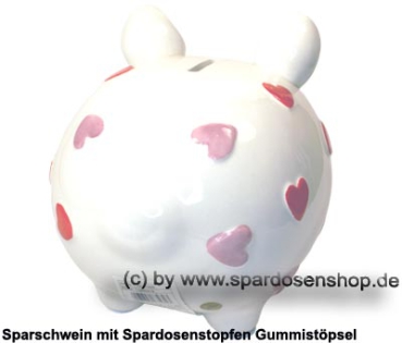 Preview: KCG mittelgroßes Sparschwein 3D Design Herzchen-Schwein Keramik D